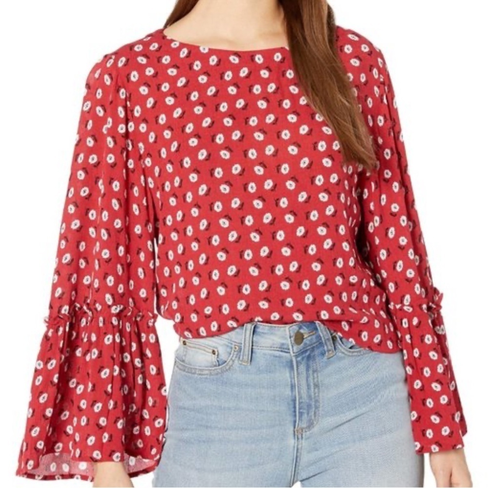 Jack By BB Dakota Drive Me Daisy Button Back Top Size M
